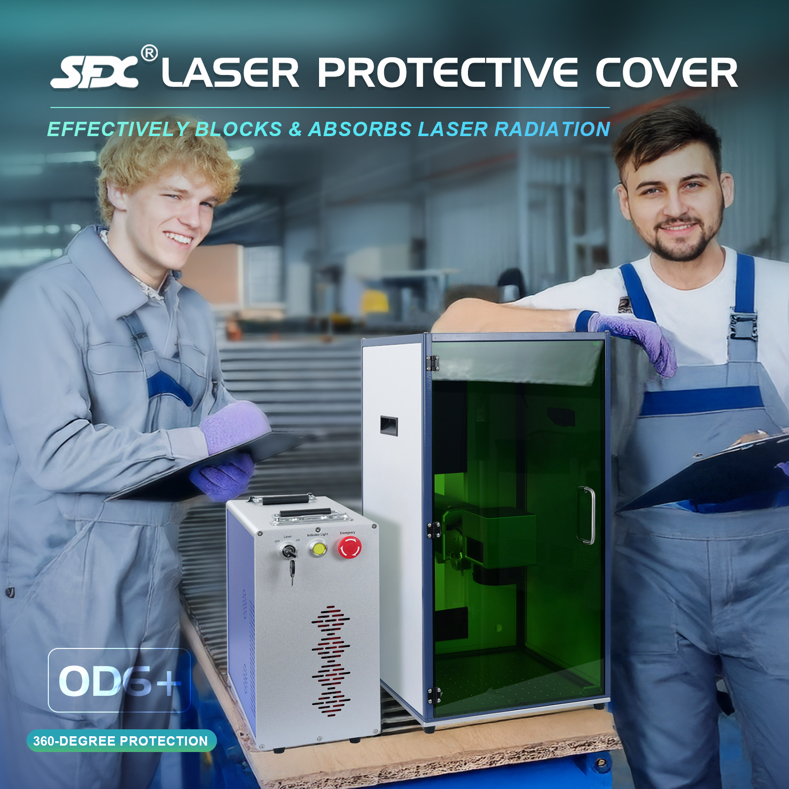 SFX Enclosure Laser Protective Cover for Split Type Fiber Laser Engraver UV Laser Engraver